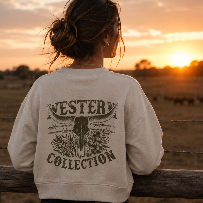 WesternCollection-Hoodie AS Color Printed Crew Neck Jumper